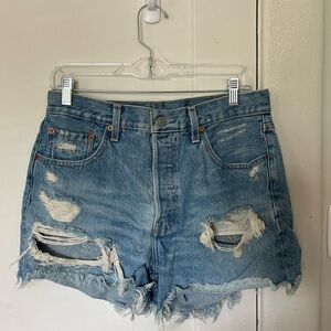 Levi's Signature 501 Distressed Denim Shorts